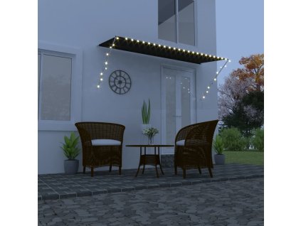 Zatahovací markýza s LED světlem 350 x 150 cm antracitová 145919