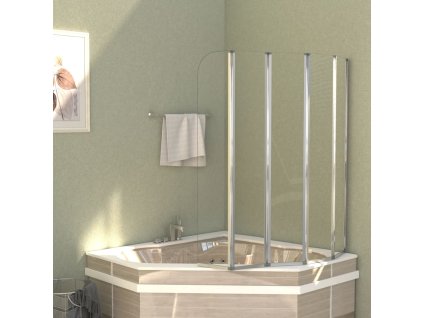 Sprchový kout 120 x 140 cm tvrzené sklo průhledný 146224