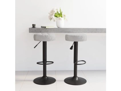 Barové stoličky 2 ks šedé samet 332995