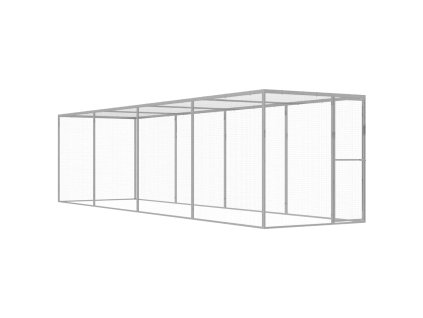 Klec pro kočky 6 x 1,5 x 1,5 m pozinkovaná ocel 146359