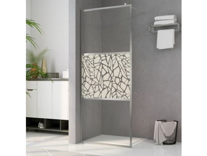 Zástěna do průchozí sprchy ESG sklo design s kameny 115x195 cm 146653
