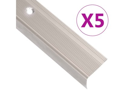 Schodové hrany ve tvaru L 5 ks hliník 90 cm šampaňské 146746