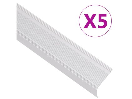 Schodové hrany ve tvaru L 5 ks hliník 100 cm stříbrné 146759