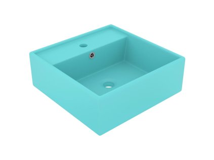 Luxusní umyvadlo přepad čtvercové matné světle zelené 41x41 cm 146947