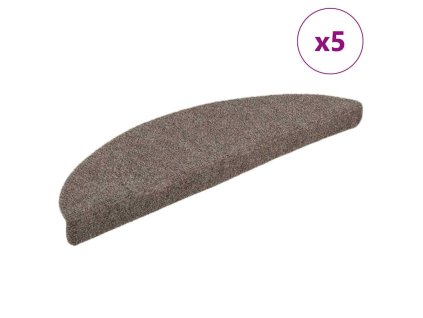 Schodové rohože samolepicí 5 ks 56 x 17 x 3 cm béžové půlkulaté 149692