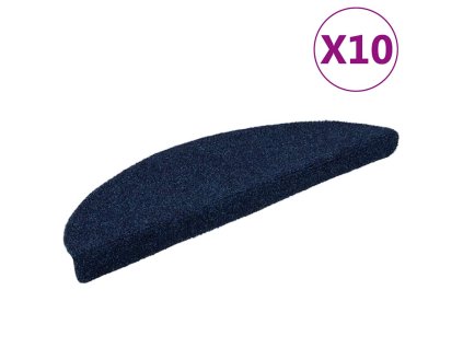 Schodové rohože samolepicí 10 ks 56 x 17 x 3 cm tmavě modré půlkulaté 149695
