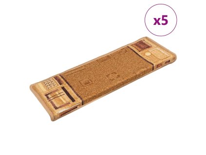 Nášlapy na schody samolepicí 5 ks 65x21x4 cm béžové 149840