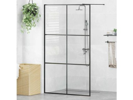 Zástěna do průchozí sprchy čiré ESG sklo 115 x 195 cm černá 151026