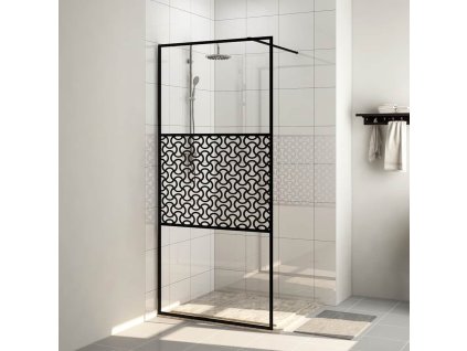 Zástěna do průchozí sprchy čiré ESG sklo 115 x 195 cm černá 151031