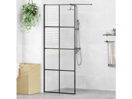 Zástěna do průchozí sprchy čiré ESG sklo 80 x 195 cm černá 151033
