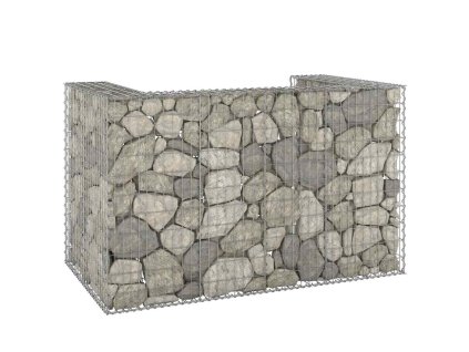 Gabionová zástěna pro popelnice pozinkovaná ocel 180x100x110 cm 151299