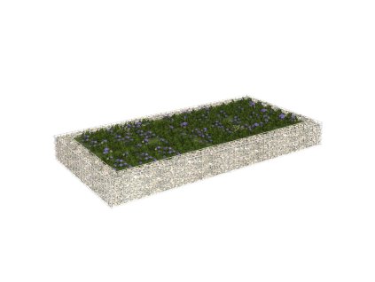 Gabionový vyvýšený záhon pozinkovaná ocel 200 x 100 x 20 cm 151312