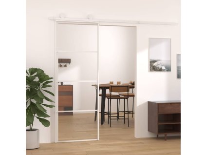 Posuvné dveře ESG sklo a hliník 76 x 205 cm bílé 151656