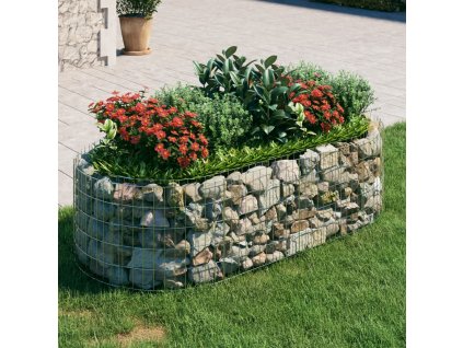 Gabionový vyvýšený záhon pozinkované železo 200 x 100 x 50 cm 152040