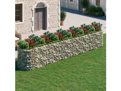 Gabionový vyvýšený záhon pozinkované železo 600 x 100 x 100 cm 152049