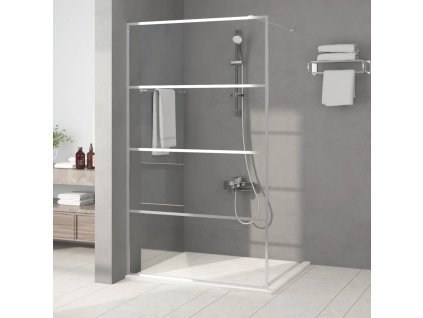 Sprchová zástěna walk-in stříbrná 115 x 195 cm čiré ESG sklo 152138