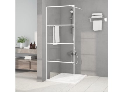 Sprchová zástěna walk-in bílá 80 x 195 cm čiré ESG sklo 152140