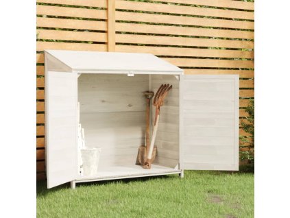 Zahradní kůlna bílá 102 x 52 x 112 cm masivní jedlové dřevo 152183