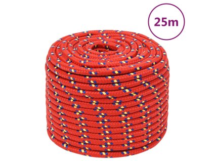 Lodní lano červené 12 mm 25 m polypropylen 152405