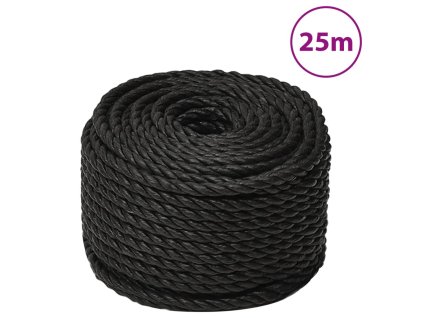 Pracovní lano černé 12 mm 25 m polypropylen 153016