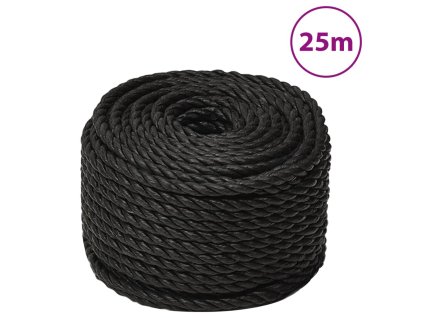 Pracovní lano černé 20 mm 25 m polypropylen 153029