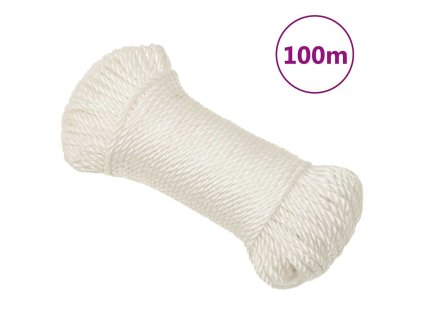 Pracovní lano bílé 6 mm 100 m polypropylen 153042