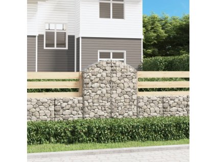 Klenutý gabionový koš 100 x 30 x 120/140 cm pozinkované železo 153426