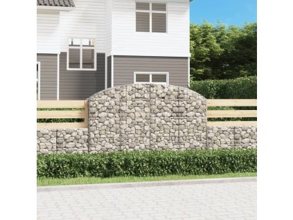 Klenutý gabionový koš 200 x 30 x 120/140 cm pozinkované železo 153466