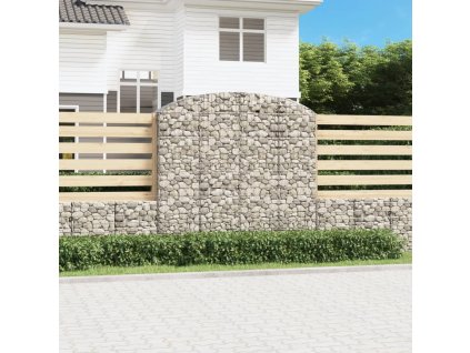 Klenutý gabionový koš 200 x 50 x 180/200 cm pozinkované železo 153479