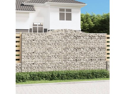 Klenutý gabionový koš 400 x 50 x 200/220 cm pozinkované železo 153540
