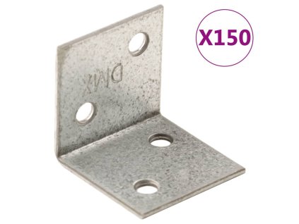 Úhlové konzoly 150 ks 2 mm 30 x 25 x 30 mm pozinkovaná ocel 155552