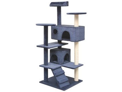 Škrabadlo pro kočky se sisalovými sloupky, 125 cm, tmavě modrá 170479