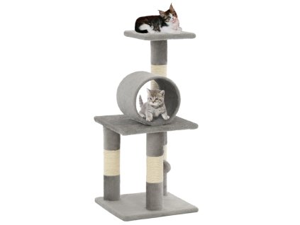 Škrabadlo pro kočky se sisalovými sloupky 65 cm šedé 170596