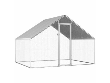 Venkovní klec pro kuřata 2,75 x 2 x 1,92 m pozinkovaná ocel 170788