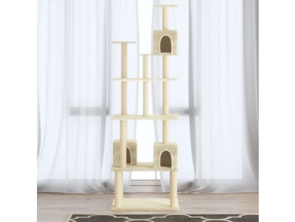Škrabadlo pro kočky se sisalovými sloupky krémové 188 cm 171488