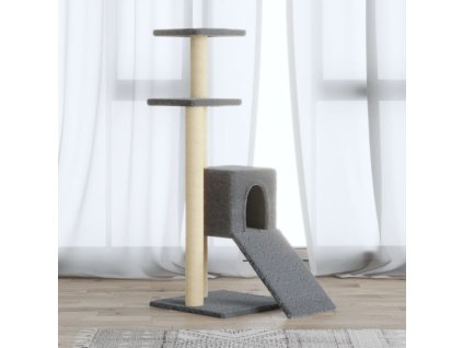 Škrabadlo pro kočky se sisalovými sloupky světle šedé 92 cm 171513