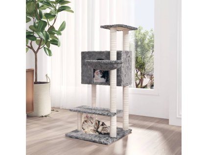 Škrabadlo pro kočky se sisalovými sloupky světle šedé 108,5 cm 171598