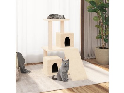 Škrabadlo pro kočky se sisalovými sloupky krémové 82 cm 171663