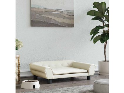 Pelíšek pro psy krémový 70 x 48 x 22 cm samet 172018