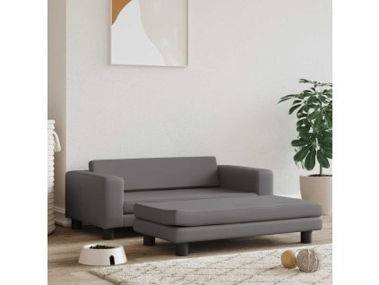vida Pelíšek pro psa a prodlužovací díl šedý 100x50x30 cm umělá kůže 172029