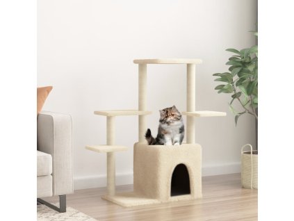 Škrabadlo pro kočky se sisalovými sloupky krémové 97,5 cm 172049