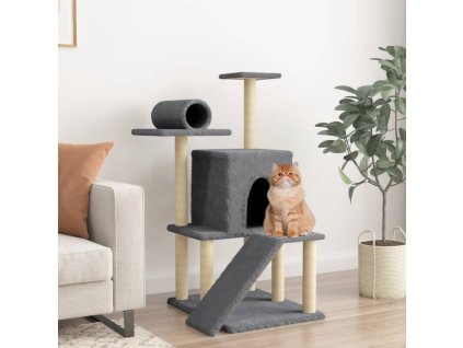 Škrabadlo pro kočky se sisalovými sloupky tmavě šedé 110,5 cm 172063