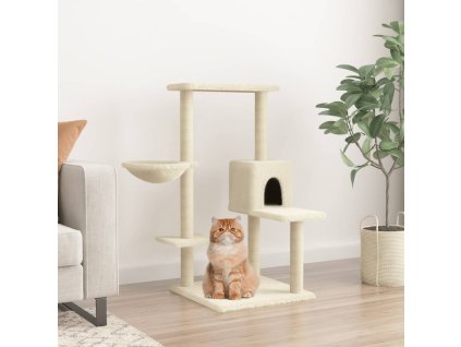 Škrabadlo pro kočky se sisalovými sloupky krémové 95 cm 172073