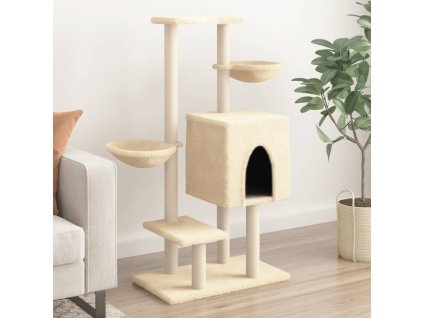 Škrabadlo pro kočky se sisalovými sloupky krémové 117 cm 172118