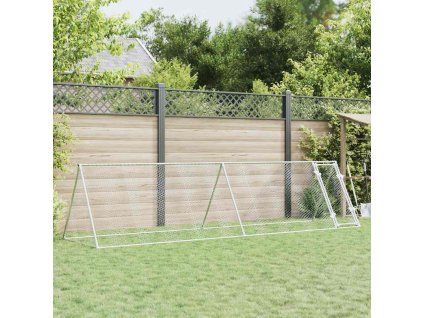 Klec pro kuřata stříbrná 400 x 105 x 91 cm pozinkovaná ocel 172558