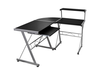 Rohový počítačový stůl černý 132 x 112 x 99 cm kompozitní dřevo 20585