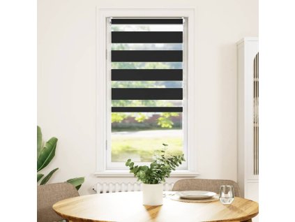 Zebrová roleta 80,9 x 150 cm Šířka látky 76,7 cm černá 240200