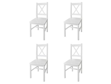 Jídelní židle 4 ks bílé borové dřevo 241511