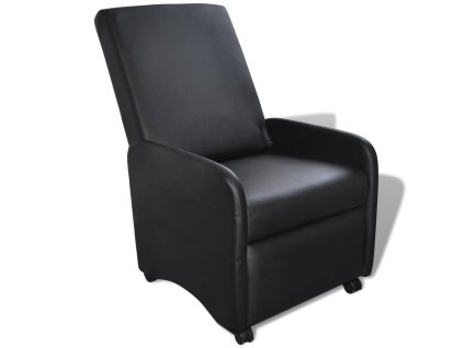 Skládací křeslo černé umělá kůže 241681
