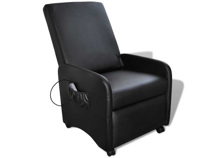 Masážní křeslo černé umělá kůže 241683